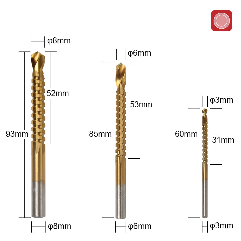 Brocas de Titânio [3 e 6 Peças] + Brinde